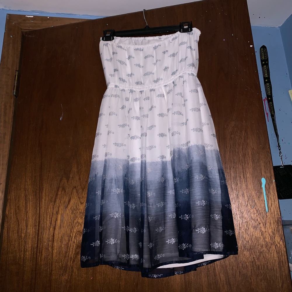 White to Blue Ombré Dress